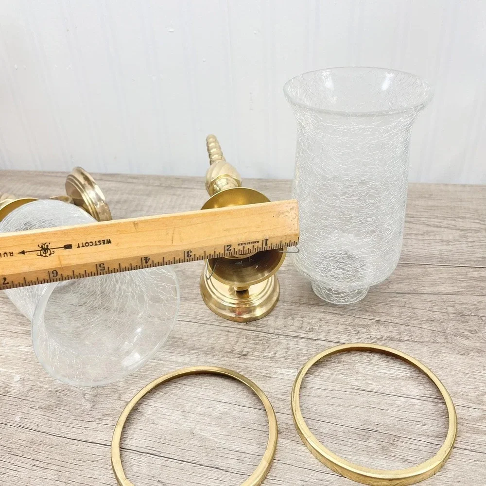 Vintage Brass Arm Wall Sconce Candle Holder Pair | Hollywood‎ Regency